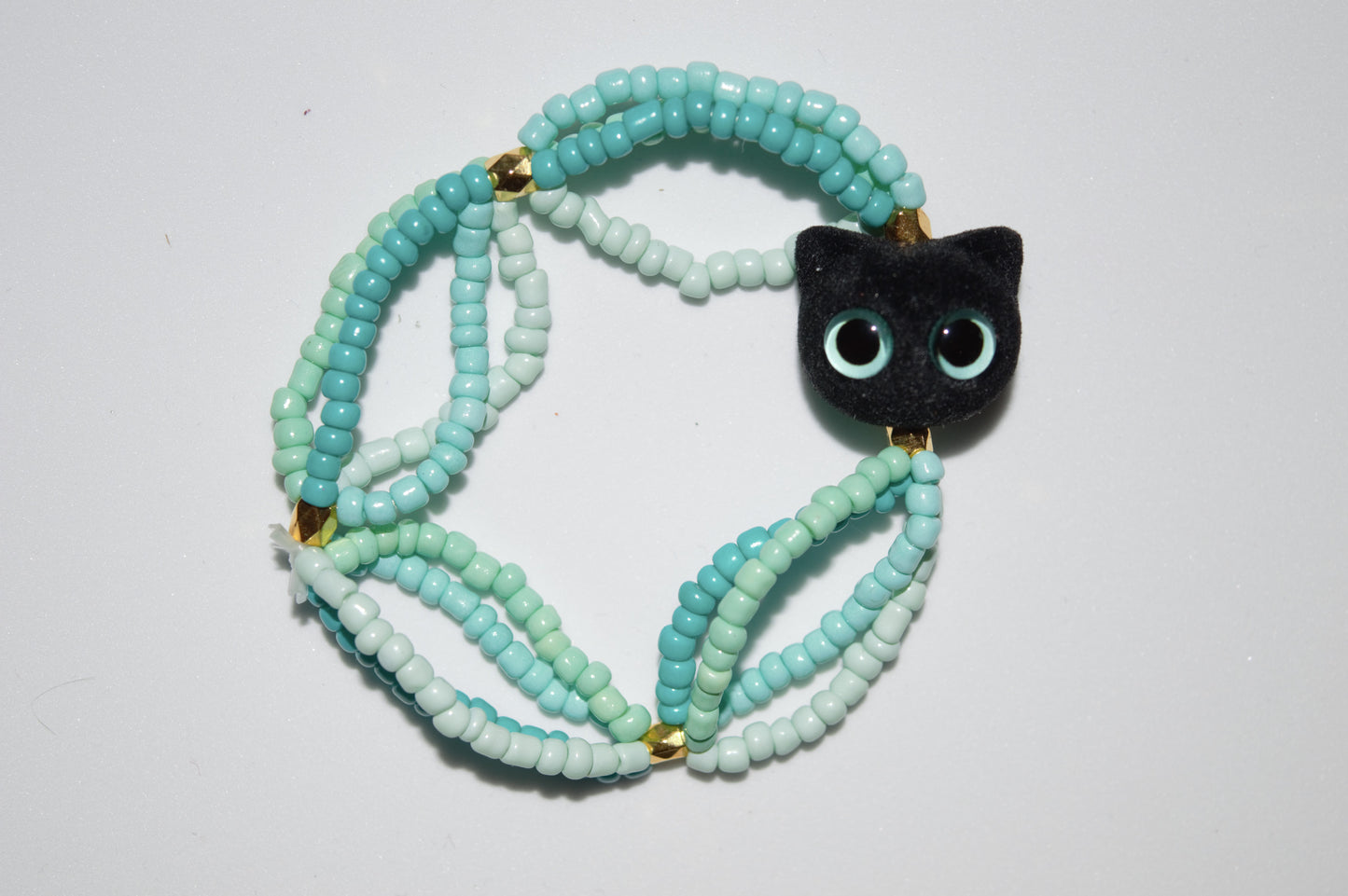 Aqua cat bracelet