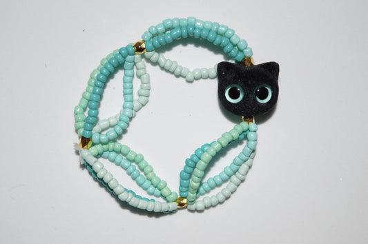 Aqua cat bracelet