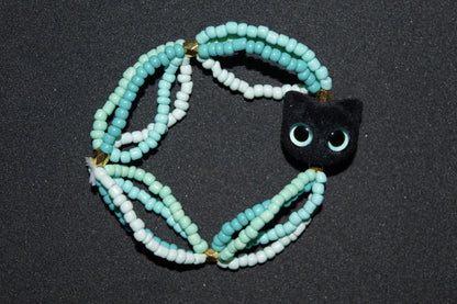 Aqua cat bracelet