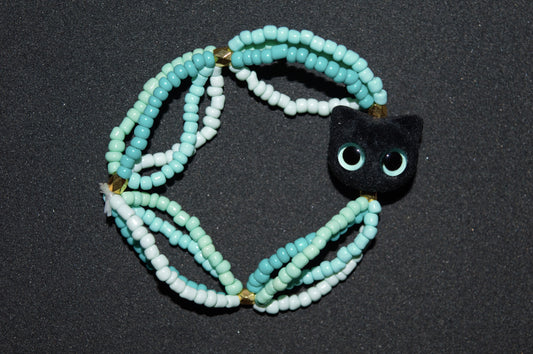 Aqua cat bracelet